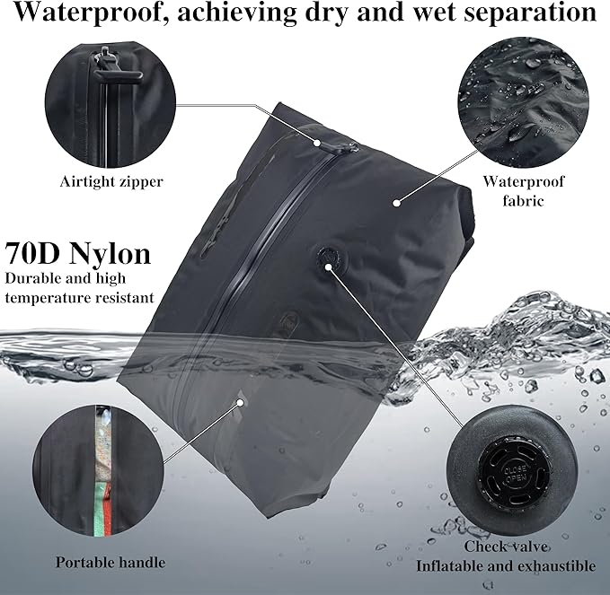Vacuum Bag for Travel,2025 New Travel Vacuum Bags for Luggage,Compression Packing Cubes with Pump,Foldable and Portable,Compression Suitcase for Camping/Fitness/Beach/Moving