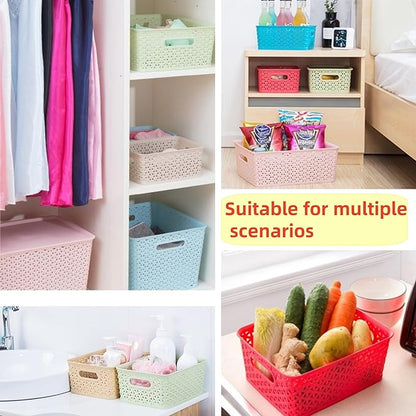 5PCS Plastic Storage Baskets, Small Baskets for Organizing, Small Pantry Organizer Basket Bins. For Countertops, Cabinets, Bedrooms, and Bathrooms Wait ( Green )
