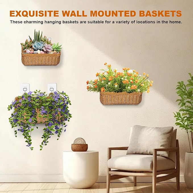 3 Pack Woven Storage Basket, Organizer Trays, Paper Box, Vintage Bin for Bathroom, Kitchen, Vanity Countertop Table Shelf, Vegetable & Fruit Storage Boxes, Potato Onion Basket (Yellow, 3 pc (set))