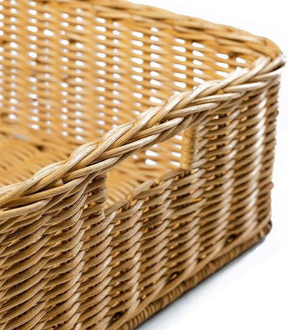 The Basket Lady Under The Bed/Basic Wicker Storage Basket, Extra Large, 25 in L x 19.5 in W x 8 in H, Sandstone