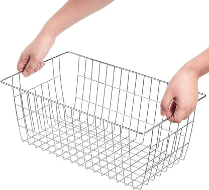 SANNO 15.7in Freezer Baskets Bins - Freezer Storage Containers Organizer for Office, Bathroom, Pantry
