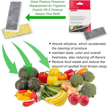LeoTube Refrigerator Produce Preserver Replacement for Frigidaire PureAir PK-2 Produce Keeper Plus Refill, Compatible with FRIGIDAIRE Gallery Models GRMC2273BF, GRMC2273BD, GRMG2272BF (1)