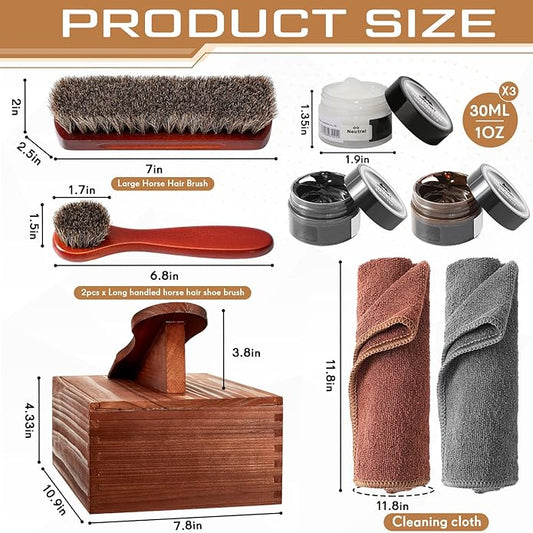 9 Pcs Shoe Shine Valet Box