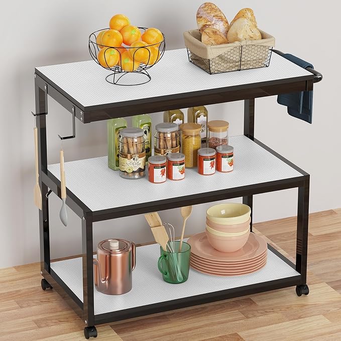 White Shelf Liners for Kitchen Cabinets Non Adhesive Drawer Liner for Bathroom Waterproof Refrigerator Liners for Shelves Fridge Plastic Mats Cabinet Cupboard Liner 23.6 x 393.7 Inches