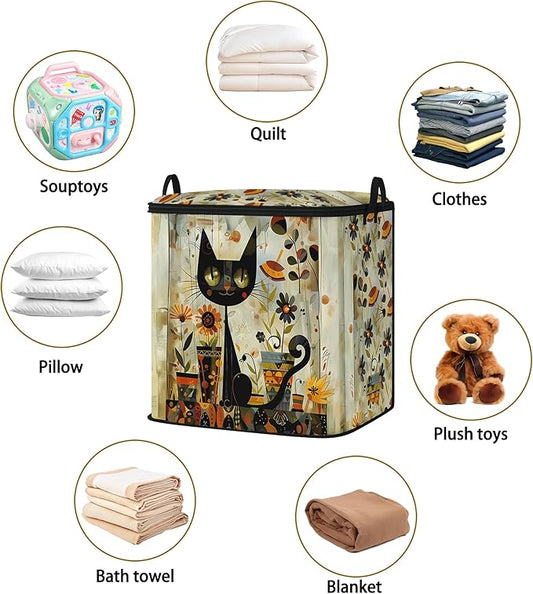 Dawuyu king comforter storage bag,clothes,blanket,bedding,pillow quilt organizer for closet,fabric moving bags with portable handles and zipper 95L(2pack)
