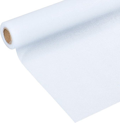 Shelf Liner Silicone Shelf Liners for Kitchen Cabinets Non-Adhesive Non-Slip Waterproof Cabinet Liner Drawer Liner Refrigerator Liners Durable & Reusable (12 Inch x 10 FT, Translucent-White)
