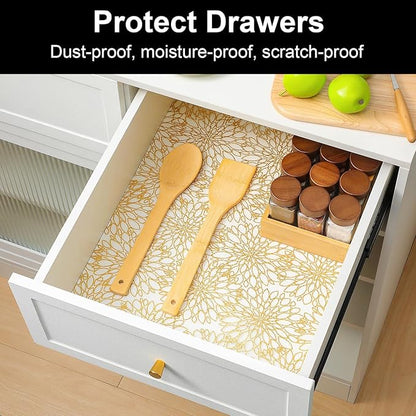 Cooyes Shelf Liners for Kitchen Cabinets Refrigerator Liners Waterproof & Oil-Proof Kitchen Cupboard Liner Drawer Mats EVA Material Non Adhesive Fridge Liner for Shelves（11.8" W x 236" L）