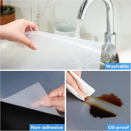 Shelf Liner,Non-Adhesive Drawer Liner,Food-Grade Material for Kitchen Cabinets Liner,Non-Slip Cupboard Liners Kitchen Drawer Liners Bathroom Shelves Liners (12 inches x 20 Feet x 2 Rolls)