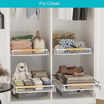 iPEGTOP 3 Pack Pull Out Cabinet Drawer Shelf Organizer, Extendable Sliding Slide Out Pantry Shelves Storage Heavy Duty for Kitchen Cabinets Under Sink, Adjustable Width 17.1~28" W x 22.5" D