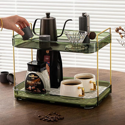 Seoneiro Whiskey Tray, Glass Cup Rack, Mug Holder, Coffee Cup Organizer, Bathroom Countertop Organizer with Drain Board Wine Glass Decorative, Food Tray, Kitchen Spice Rack