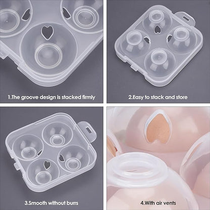 4 Girds E Holder Conggtainer, Plastic Egg Storage Box Shockproof Protection, Portable Egg Tray Carriage Dispenser for Refrigerator Camping Picnic Travel Kitchen Outdoor (Transparent 2 Pcs)