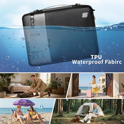 ONTYZZ Vacuum Compression Bag 20 inch Space Saver Bags Travel Case with IP67 Waterproof Zipper for Business Trip, One Bag Black