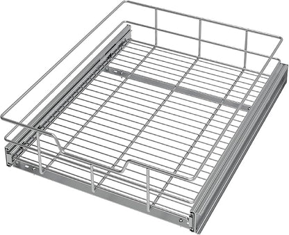 Pull Out Cabinet Organizer 17" W X 22" D, Slide Out Drawers For Kitchen Organizers and Storage, Pull Out Drawers For Cabinets Capacity Heavy Duty Caddy, Cabinet Shelves Chrome-Plated, Bathroom Pantry