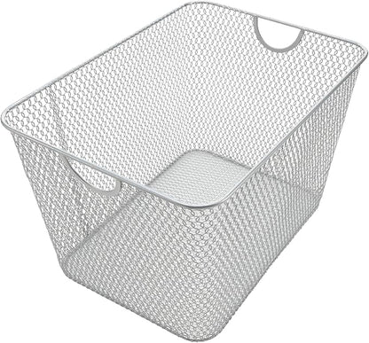 YBM HOME Kitchen Pantry Organizer Wire Basket for Shelves, Cabinets, Pantry, Countertop, Mesh Open Storage Bin Metal Basket for Organizing Food Supplies, 15x12x11.5