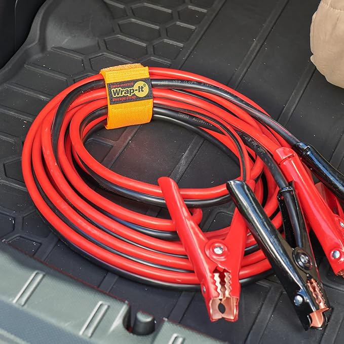 Super-Stretch Wrap-It Storage Straps - 12" (8-Pack) Orange - Elastic Hook and Loop Cinch Straps Extension Cord Organizer Hose and Cables Wraps