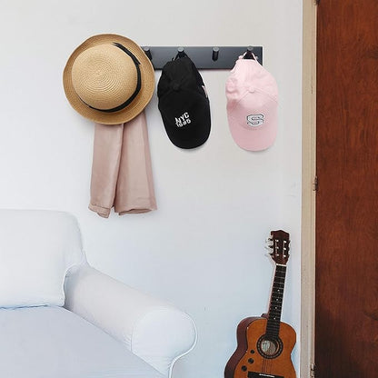 WEBI Coat Rack Wall Mounted,Coat Hanger Wall,16" Hole to Hole,Coat Hooks Wall Mount,Hook Rack Peg Rail,5 Hooks for Hanging Jacket,Hats,Clothes,White