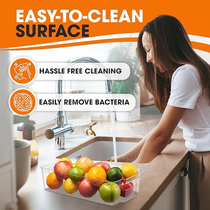 Cheer Collection Clear Refrigerator Organizer Bins - BPA Free Transparent Storage Bins for Pantry, Fridge, Tools & Cabinets Organization, 12.5’’ Long (Set of 4)