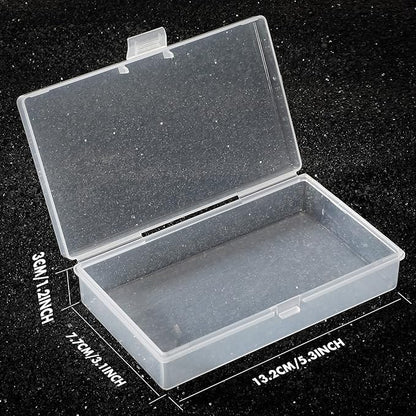 Jetec 6 Pieces Mini Plastic Clear Beads Storage Containers Box for Collecting Small Items, Beads, Jewelry, Business Cards, Game Pieces, Crafts (5.2 x 3 x 1.2 Inch)