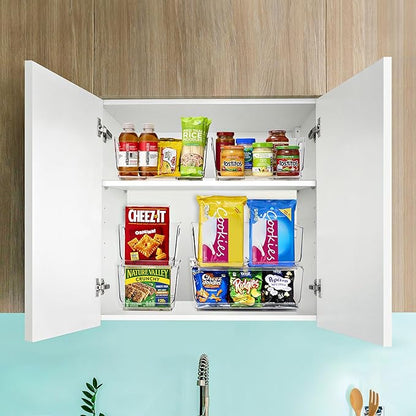 Sorbus Stackable Storage Bins Open Front - Clear Stackable Storage Bins - Pantry Bins for Storage and Organization - Acrylic Stackable Bins for Kitchen - Clear Pantry Organizer Bins (Medium 2 Pack)