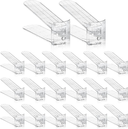 Clear Shoe Slot Organizer, 30 Pack Adjustable Shoe Slots Organizer for Closet Clear Shoe Stackers Shoe Rack Holder Shoes Space Savers for a Pair of Shoes