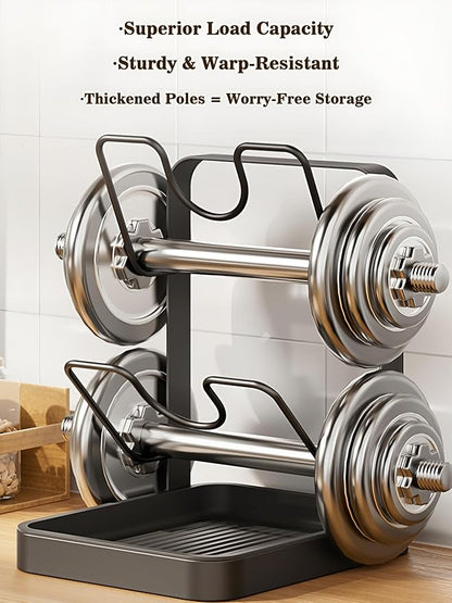 amader Pot Lid Holder & Spoon Rest, 2026 Upgraded Multifunctional Kitchen Organizer Rack with Removable Drip Tray, Space-Saving Countertop Stove Top Storage for Pots Pans (Gray-01)