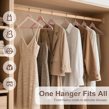 HOUSE DAY Cedar Hangers for Closet 20 Pack, Smooth Cedar Wood Hangers with Rings, 360° Swivel Hook, U-Shape Notched, Non Slip Pant Bar, Sturdy Wooden Clothes Hanger for Coats, Dresses, Suits