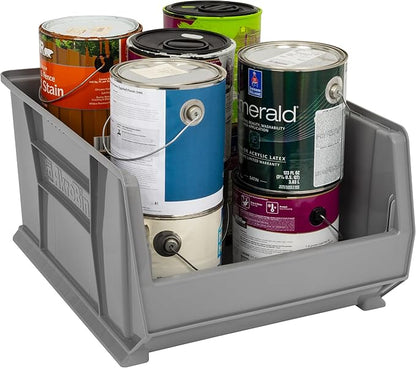 Akro-Mils 30289 Super-Size AkroBins Plastic Storage Bins, Space-Saving Stackable Bins for Garage, Classroom, Warehouse Organization, 24-Inch L x 18-Inch W x 12-Inch H, Grey, 1-Pack