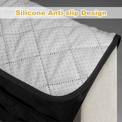 Gloserin Remote Control Holder for Recliner,Armchair Caddy,Non Slip Sofa Armrest Storage Organizer for Recliner Couch with 6 Pockets for TV Remote,Cell Phone,Magazine (Black)