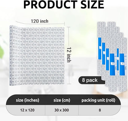 RAY STAR 12X120 Inch Shelf Liner for Kitchen Cabinets, Non-Adhesive Cabinet Liner Washable, PVC Drawer Liner for Dresser Non-Slip Bathroom (Black Floral)(8 Roll)