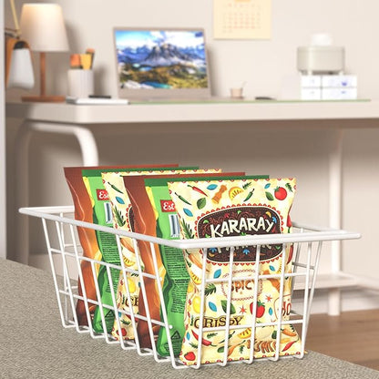 SANNO Chest Freezer Baskets Organizer, Deep Freezer Baskets Bin Sturdy Metal Wire freezer storage Organizer for Home Kitchen,16.5in