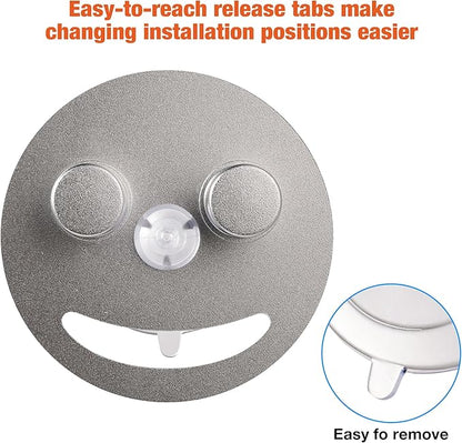 Smiley face sponge holder, kitchen Sink Caddy Organizer with Suction cup,Made of rust-proof aluminum that never rusts for Mommy & Daddy Sponges silvery (1-Pack）