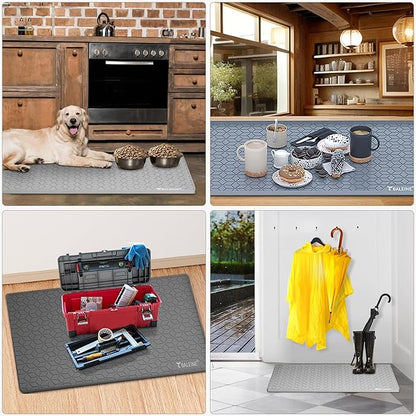 BALEINE 34''×22'' Under Sink Mat, Waterproof Food Grade Silicone Undersink Mat, Cabinet Shelf Drip Tray, Under Sink Liner for Kitchen, Bathroom (Blue)