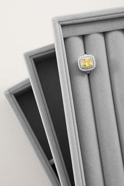 Ring Display Tray, Velvet Jewelry Trays,Premium Ring Organizer,Luxury Stud Earring Organizer,Grey Jewelry Storage