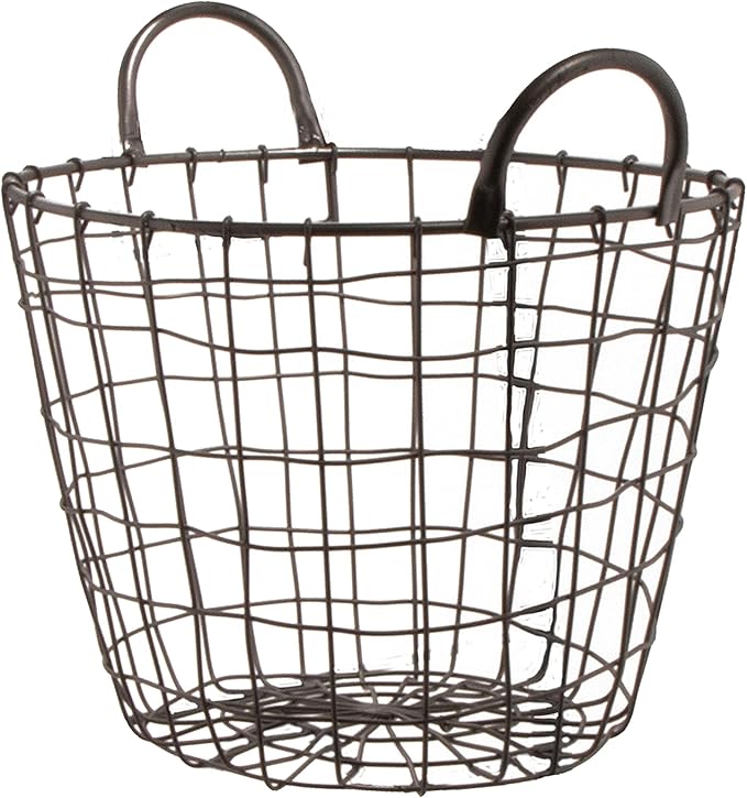 G.E.T. WB-319-MG Heavy Duty Iron Wire Hanging Utility Storage Basket with Handles, 11" x 7.75"