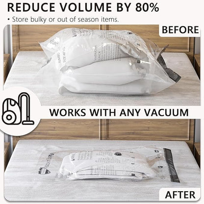 8 Pack Vacuum Storage Bags, Compression Packing Seal Space Saver Cubes for Clothing Bedding Blankets Pillows