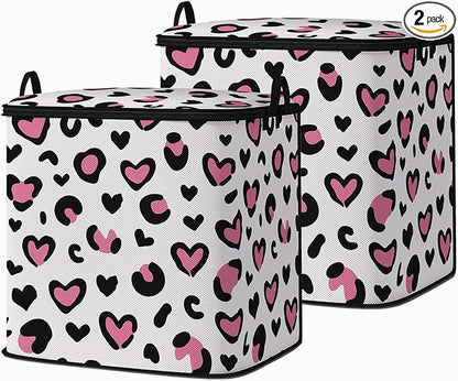Large Comforter Storage Bag with Zipper,Closet Organizer for Clothes/Blankets/Quilts/Pillows,Fabric Storage Bags with Portable Handles 95L(2-Pack)