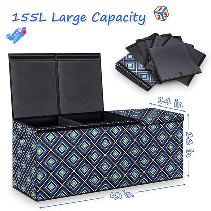 HOMEMARVEL Large Toy Chest, Big Toy Box, Extra Large Toy Box for Boys & Girls, Collapsible Sturdy Chest Storage Organizer with Removable Lids for Playroom, Bedroom, Nursery, Closet