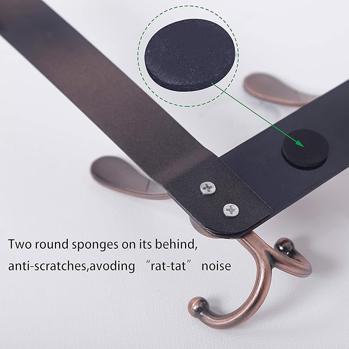 WEBI Over The Door Hook,Door Hanger Hook Rack with 5 Tri Hooks for Hanging,Over Door Towel Rack Door Coat Hanger Door Coat Rack for Bathroom,Behind Back of Door,Antique Copper,2 Packs