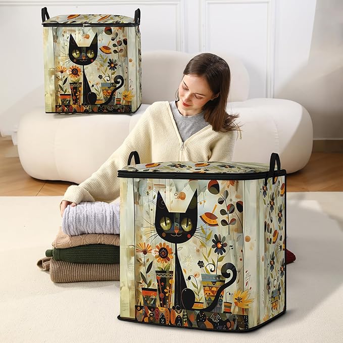 Dawuyu king comforter storage bag,clothes,blanket,bedding,pillow quilt organizer for closet,fabric moving bags with portable handles and zipper 95L(2pack)