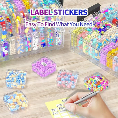 Bead Organizer Box 120 Pcs, 4-Tier Large Capacity Stackable Bead Storage Containers, Portable Plastic Craft Organizers for Jewelry Making, Bracelets, DIY, Nail Art Charms