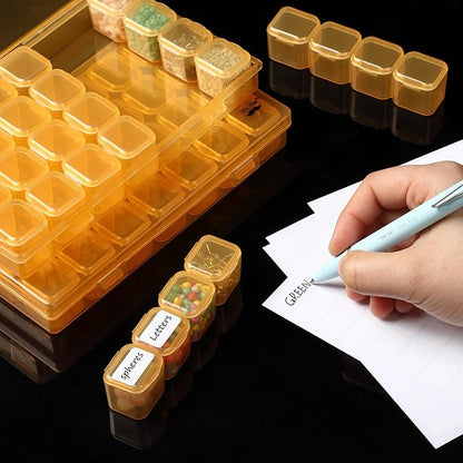 Mr. Pen- Bead Storage Containers, 28 Grids, 2 Pack, Transparent Orange Small Bead Organizer Box