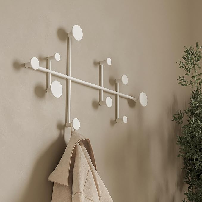 Kazai. 'Sval' Wall Wardrobe | Minimalist Coat Hook Design from Berlin | Modern Metal Wall-Mounted Coat Rack/Hooks | White