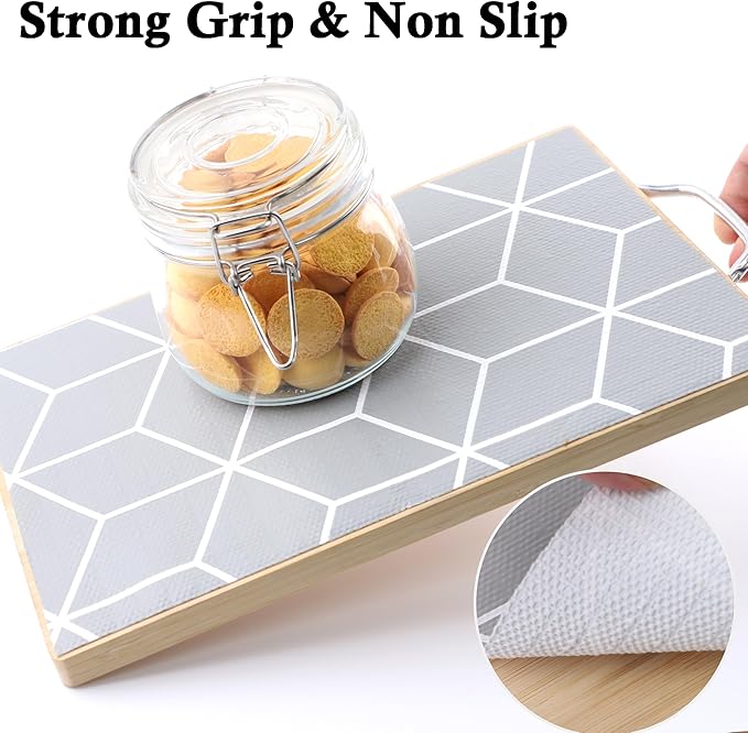 Shelf Liner for Kitchen Cabinets Non Adhesive 15 Inch Wide X 20 Ft Waterproof Cabinet Drawer Liners for Pantry Shelves Non Slip Strong Grip Mat for Closet Bathroom Cupboard Refrigerator Under Sink