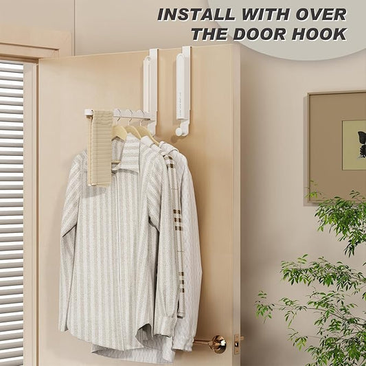 Over The Door Collapsible Drying Rack - Portable & Foldable, Indoor Small Hanging Clothes Drying Rack, White