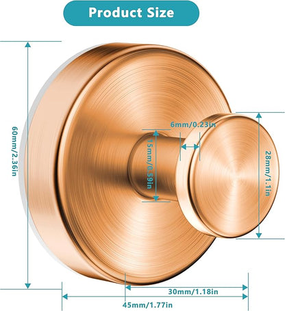 Epritliber Suction Cup Hooks for Shower,Wreath Hanger for Front Door,Removable No Drill Towel Loofah Hooks,Upgraded 15 lbs Strong Suction for Bathroom,Wall,Glass,Stainless Waterproof-Rose Gold 4 Pcs