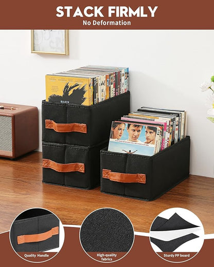 6 Pack DVD Storage Box, DVD Organizer Holds Up to 102 DVDs, Foldable DVD Holder, Large CD Storage Case