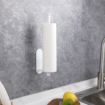 Paper Towel Holders-White,Paper Towels Rolls - for Kitchen Self-Adhesive Under Cabinet Wall Mount Countertop,Both Available in Adhesive and Screws