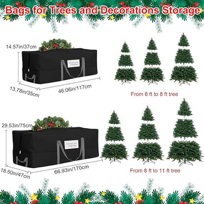 Christmas Tree Storage Bag, Fits Up 8 Ft Tall Artificial Trees, Heavy-Duty 600D Oxford Tree Bag with Reinforced Handles Zipper Clear Pocket, Storage Bags for Moving Items, Clothing, Outdoor, Bedding