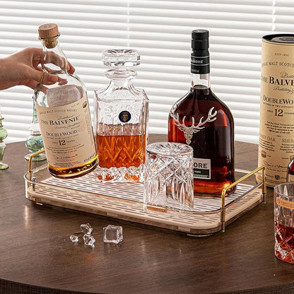Seoneiro Whiskey Tray, Glass Cup Rack, Mug Holder, Coffee Cup Organizer, Bathroom Countertop with Drain Board Wine Glass Decorative Organizer, Food Tray, Kitchen Spice Rack