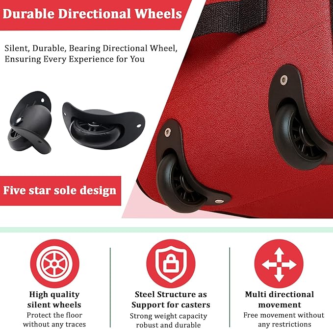7.5 ft Christmas Tree Storage Bag, Heavy Duty Rolling Xmas Tree Bag with Reinforced Handles and Wheels, Large Storage Container for Trees and Decorations, Red